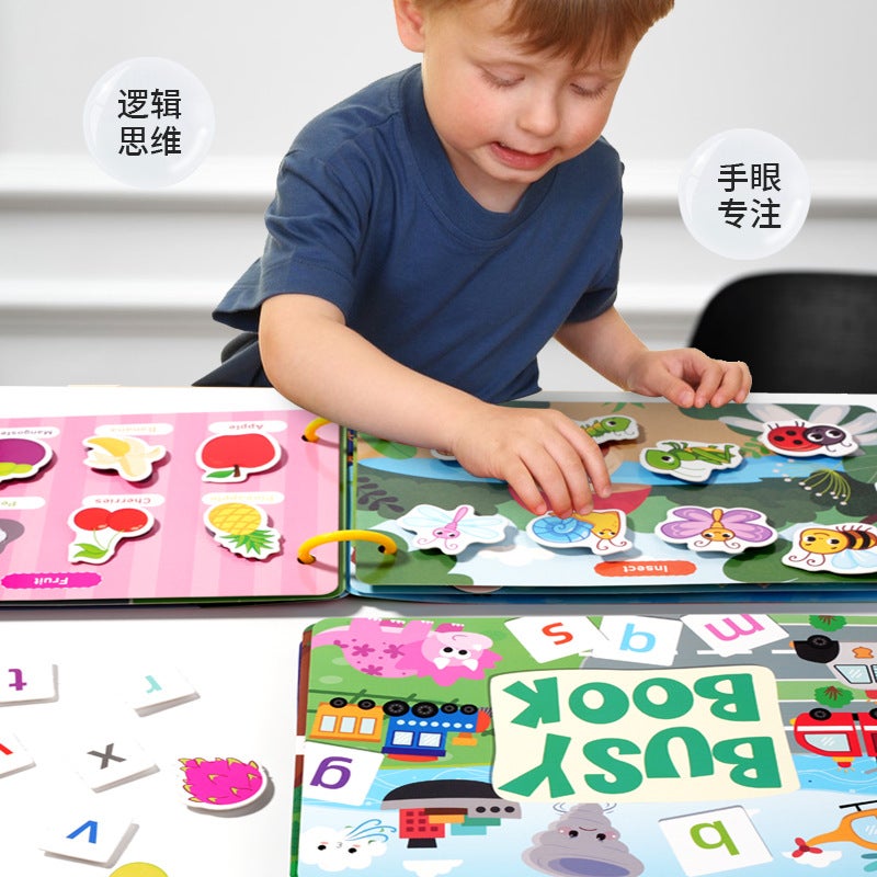 Children'S Enlightening Quiet Book Kindergarten Early Education Educational Velcro Puzzle Toy Repeatedly Tearing Busy Book - Image 5